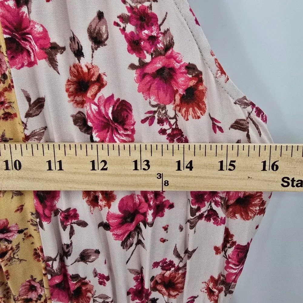 NEW Maurices Pink Mustard Floral Halter Maxi Dress Medium NWT